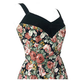 Romantic rose prinnt cotton 1960s vintage summer dress with matching scarf