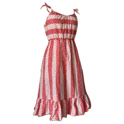 Tie shoulder vintage early 1970s red and white floral cotton St Michael sundress
