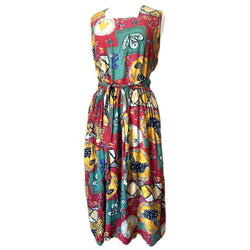 1980s vintage abstract animal print summer dress