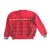 Bright red graphic print soft orlon 1960s babies vintage cardigan - Vintage Clothing, Vintage Stock, Vintage Dresses, Vintage Shoes UK