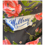 Melbray grey and pink rose print cotton 1950s day dress