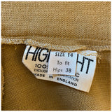 Camel beige vintage 1970s jersey acrylic maxi skirt