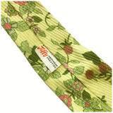 Pale yellow ribbed cotton 1960s vintage pink floral tie - Vintage Clothing, Vintage Stock, Vintage Dresses, Vintage Shoes UK